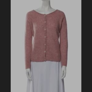 La Maille Sezane Dusty Rose Button-Front Cardigan
